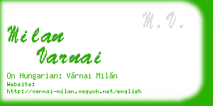 milan varnai business card